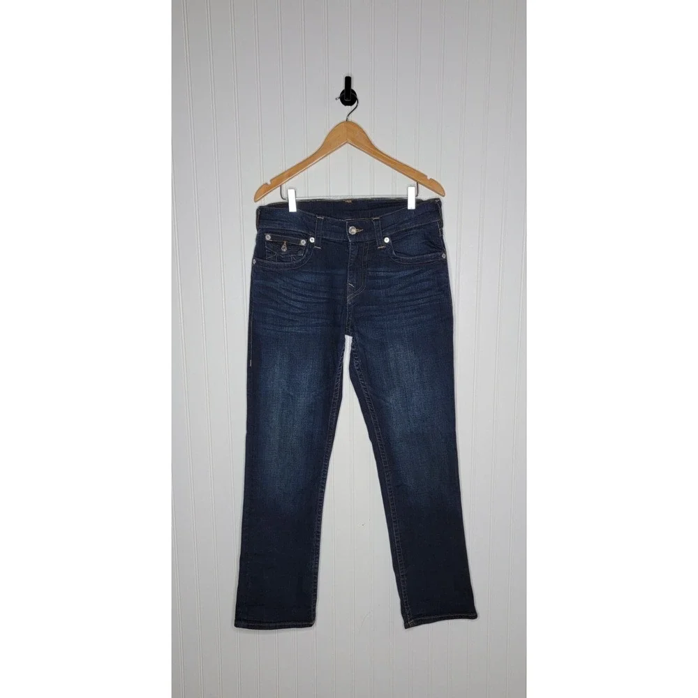True Religion Ricky Jeans Men's Size 31 Relaxed Straight Leg Dark Wash Denim